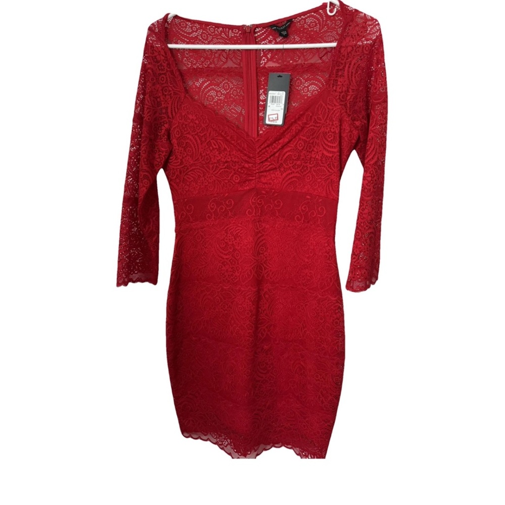 Guess Red Lace Mini Dress